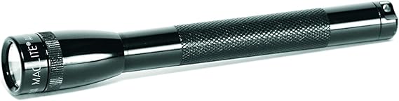 MagLite Mini Incandescent Flashlight Compact, Water-Resistant, Twist On/Off, 2-Cell AAA Battery-Powered Black
