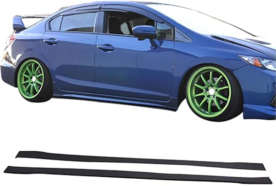 Fit 78" x 3" Universal Style Side Skirt Extension Flat Bottom Line Lip | IKON MOTORSPORTS, Side Skirts Rocker Panel Splitters, Protecting Body Components, Aerodynamic performance, Durable, Stylish