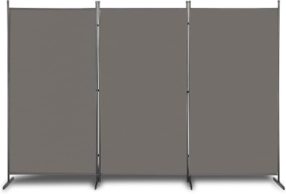 3 Panel Room Divider, 6FT Movable Protective Privacy Screens, Portable Folding Privacy Screen Wall Room Partition Separator for Living Room, Bedroom, Office, Dining Room (Grey)