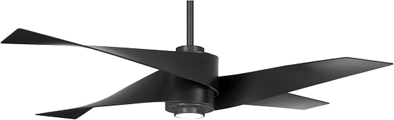MINKA-AIRE F903L-GMMBK Artemis IV 64 Inch Ceiling Fan with LED Light and DC Motor, Gun MetalMatte Black