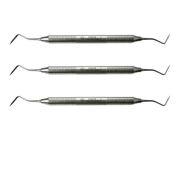OSUNG Serrated Blade Dental Periotome, Curved, 2.0/2.0 mm, PRR258, 3 pcs