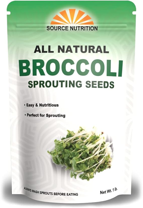 1 lb Broccoli Sprouting Seeds - Perfect for Sprouting & Microgreens, Rich in Sulforaphane, USA Grown (Resealable Bag)