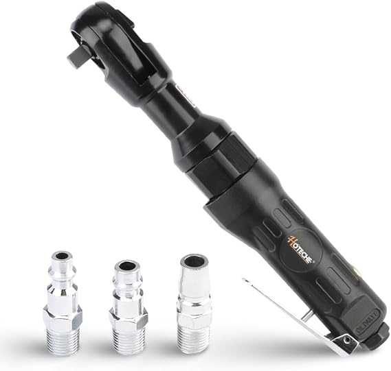 Hoteche 1/2-Inch Air Ratchet Wrench, 65 Ft-lb Max Torque Pneumatic Ratchet Tool, High Speed Professional Air Powered Socket Wrench for Automotive Repair and Tight Spaces, 1/4" Air Inlet