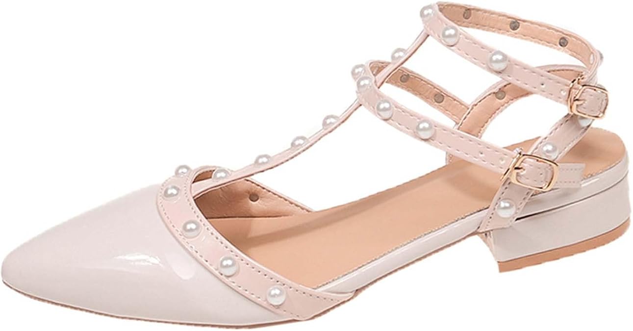 Women's Sandals High Class Pointed Toe Baotou Thick Heel One Strap Elegant Summer Casual Shoes for Women