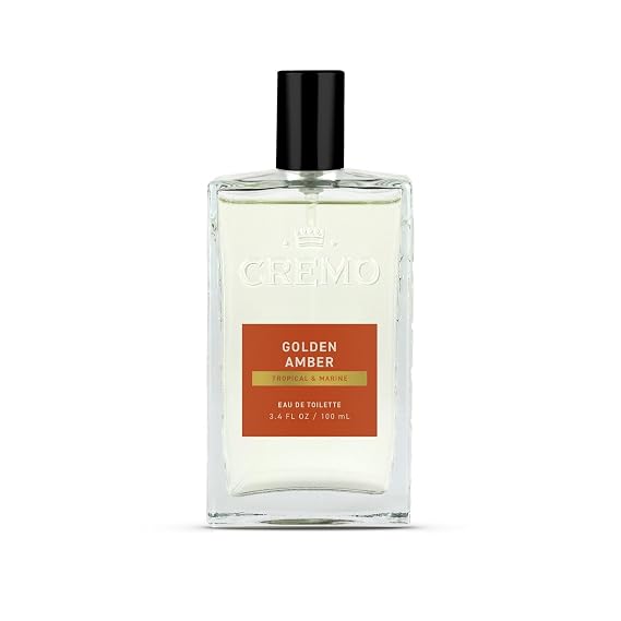 Cremo Cologne For Men - Golden Amber Mens Cologne Spray, A Combination of Red Currant, Pineapple, Ambergris and Moss, Multi-Layered Signature Men's Fragrances, 3.4 Fl Oz
