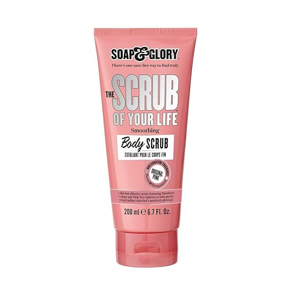 Soap & Glory Original Pink The Scrub of Your Life Body Exfoliator, 200 ml | Smoothing & Buffing Skin Exfoliant, Hydrates and Polishes with Shea Butter & Vitamin E, Rose & Bergamot Scent, Vegan