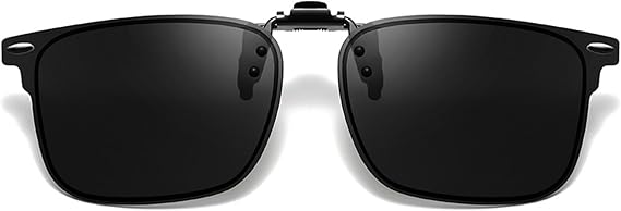 Polarized Clip on Sunglasses over Prescription Glasses Unisex Anti Glare Flip up Design