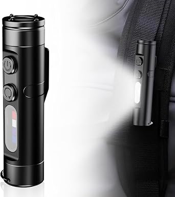 The Ultimate Everyday Micro Tool, Pocket Keychain Flashlight with Hat Clip, 500 Lumens Mini Rechargeable EDC Flashlight, Waterproof, 3 Brightness for Camping, Emergency (Black)