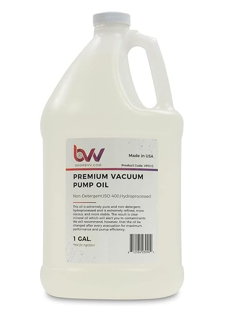 BVV Premium Vacuum Pump Oil - Hydroprocessed Lubricating Oil for Maximum Pump Efficiency - Prolonged Life & Enhanced Performance for All Vacuum Pumps - Non-Detergent Oil Lubricant (1 Gallon)