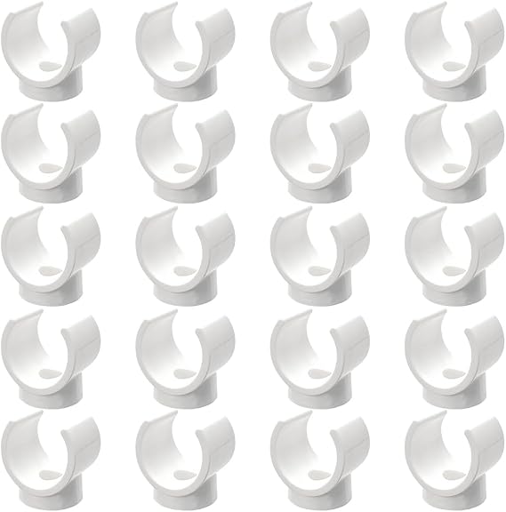 20-Pack 1/2 Inch PEX Pipe Clips – 16 mm U-Hook Hanger Clamps for Water Pipe Support – Durable Plastic Pipe Holders