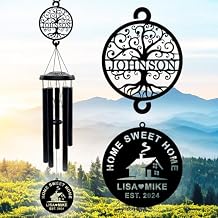 37'' Personalized House Warming Gifts New Home Wind Chimes,Housewarming Gifts Ideas for Women, Men, Couple, New Homeowner,Outdoor Decor for Patio,Garden,Yard