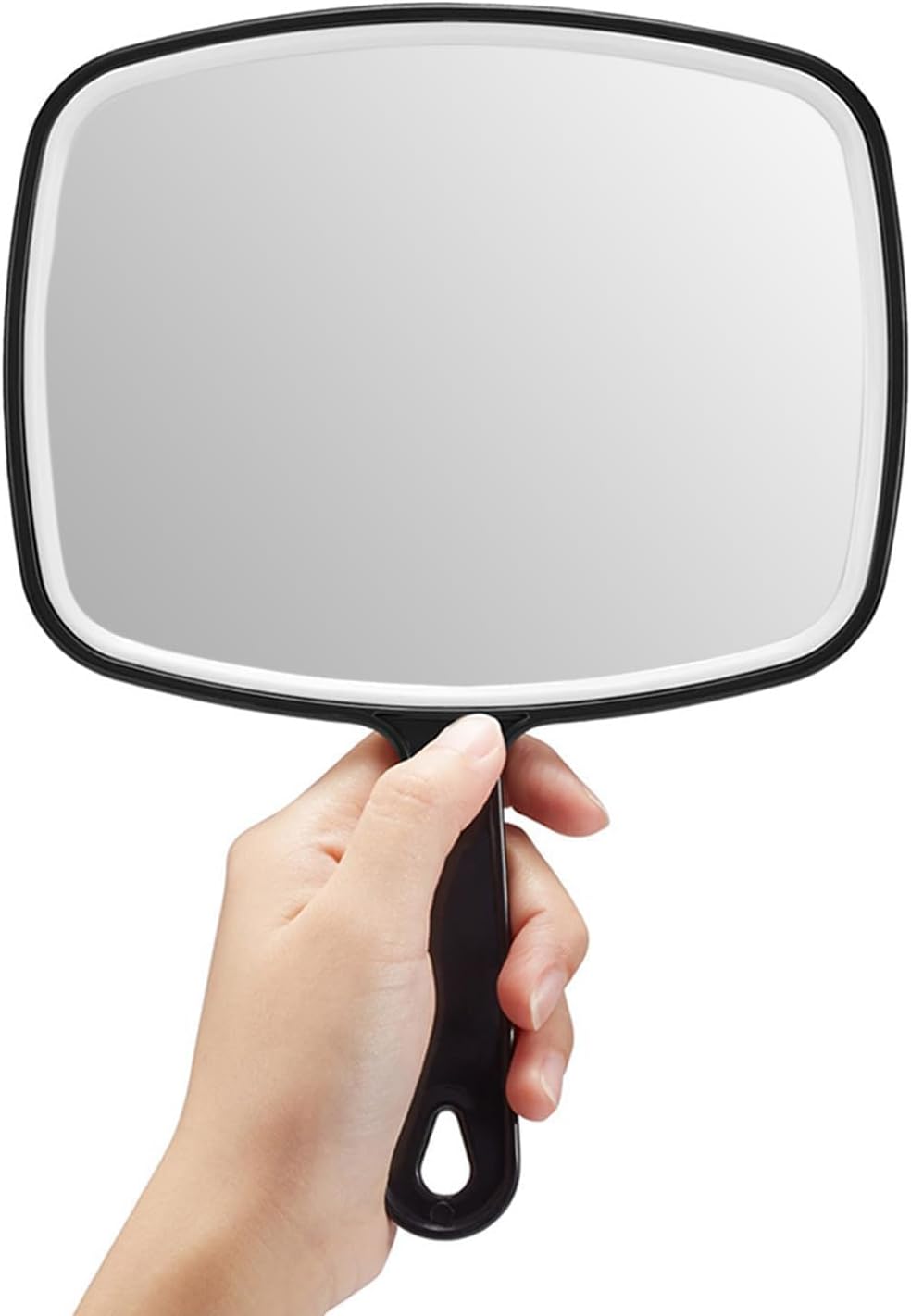 OMIRO Hand Mirror, Large Black Handheld Mirror with Handle, 7.4" W x 10.3" L