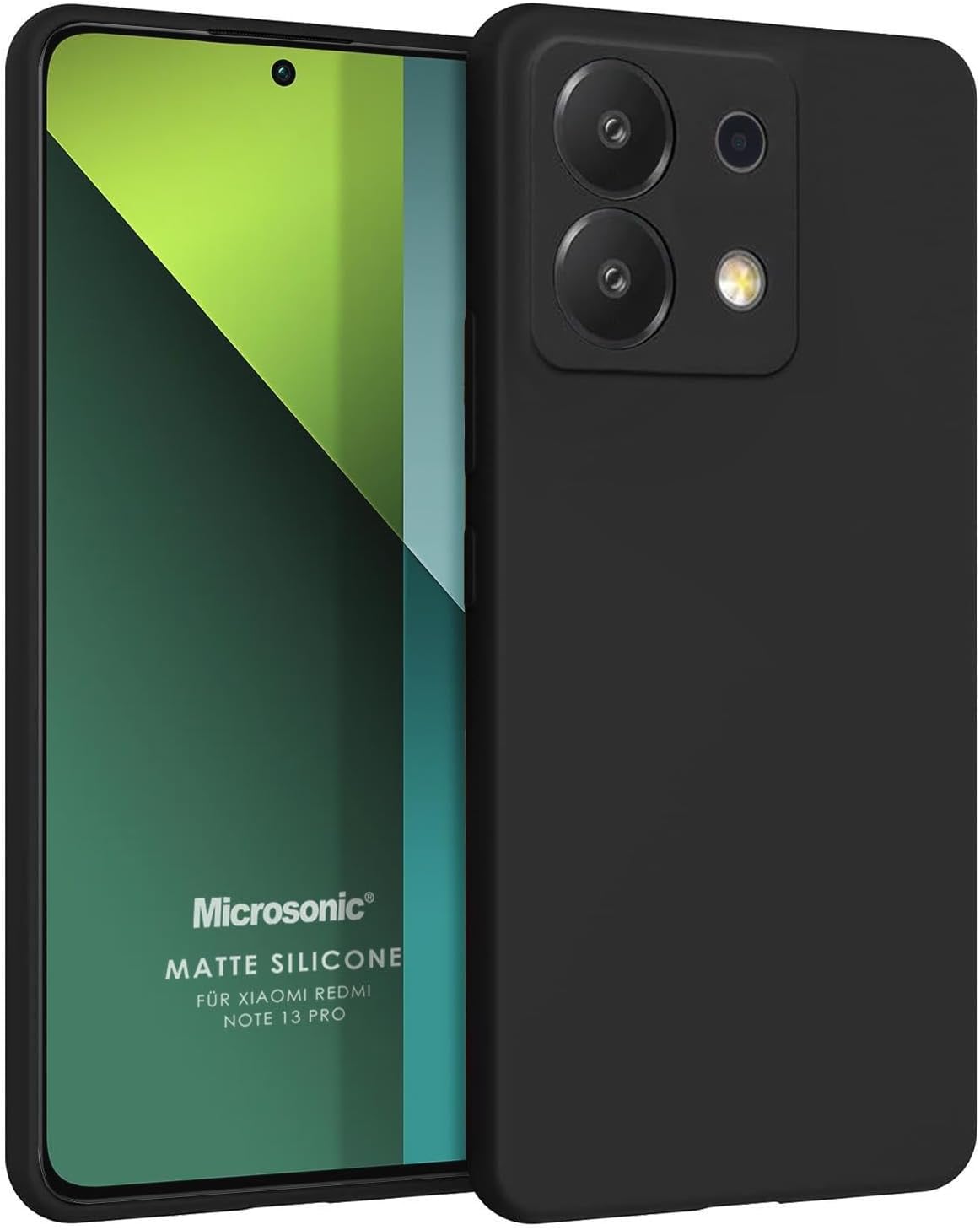 Microsonic Matte Silicone Case for Xiaomi Redmi Note 13 Pro 5G Black [Redmi Note 13 Pro 5G Compatible Case - Black]