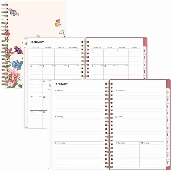 Blue Sky 2023 Weekly and Monthly Planner, January - December, 5" x 8", Frosted Cover, Wirebound, Fly By (140196)