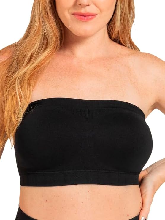 Truekind Wireless Strapless Bra, Bandeau Bra, Small to Plus Size Strapless Bras for Women, Tube Top