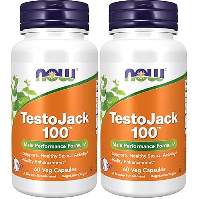 NOW Supplements, TestoJackTM 100 with LJ100, a Potent standardized Extract of Tongkat Ali Eurycoma longifolia, Tribulus and ZMA, 60 Veg Capsules Pack of 2