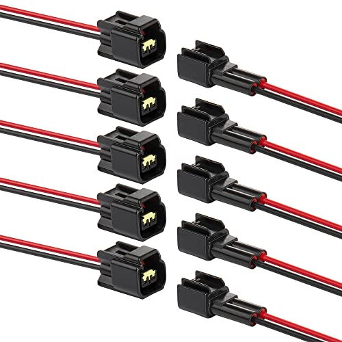 2 Pin Waterproof Connectors,16AWG Waterproof Electrical Car Auto Wire Connector,Male Female Quick Disconnect for Car Truck Motorcycle Marine Boat5Pack