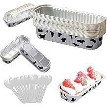 12Pack Mini Loaf Pans with Lids and Spoons, 6.8oz Disposable Rectangle Aluminum Foil Oven Cake Container, Baking Bread Muffin Dessert Tins for Family Gatherings and Picnics