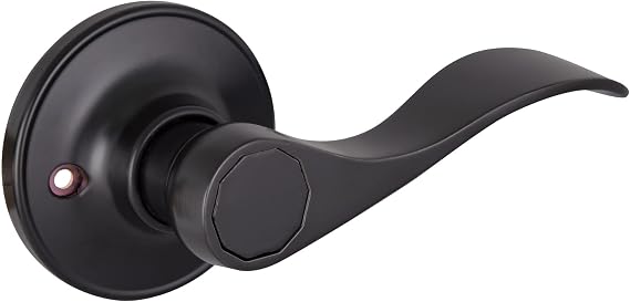 Design House Springdale One-Sided Non-Turning Dummy Door Lever, Matte Black, Decorative Interior Door Handle for Closet, Pantry, and French Doors, Reversible Surface Mount Hardware, 778878