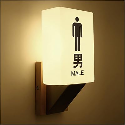 Toilet Sign,Bathroom Door Sign, Mens and Womens Restroom Signs, Restroom Sign with Light, Unisex Men Women Male Female Sign, Toilet Washroom Sign, Bathroom Lighted Edge Lit SignB