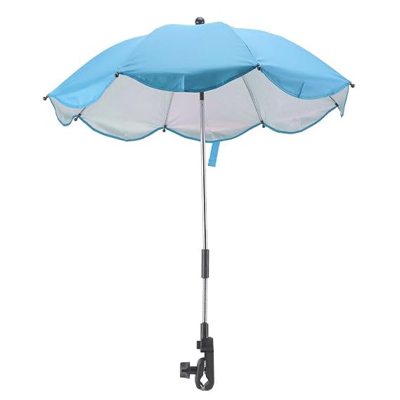 Baby Stroller Parasol, 14in Universal Umbrella with Clamp, 360 Degree Adjustable Stroller Sun Shade, Umbrella for Trolley, Bike, Wheelchair, Beach Chair (1#)