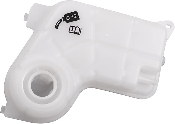 TRQ Front Radiator Coolant Reservoir Expansion Tank Overflow Bottle White | For 2002-2009 Audi A4 A4 Quattro