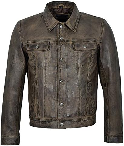 The Beatles Rubber Soul Mens Classic Dirty Brown Real Leather Jacket 1280