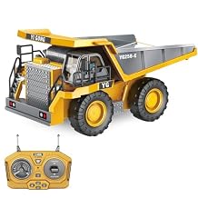 Remote Control Dump Truck - RC Dump Truck Toys with Lights and Sounds 1/24-7 Channel Construction Vehicle Toys for Kids Boys Age 6-8