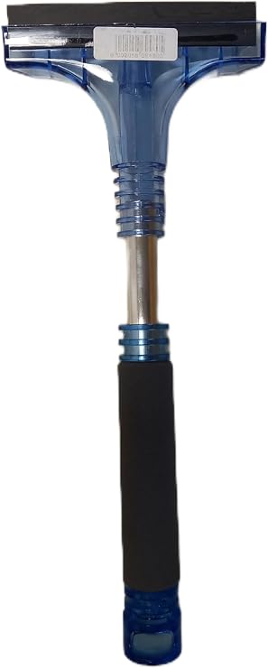 ISE Deluxe Transparent Polycarbonate Ice Scraper with Soft Handle, Rubber Squeegee, Polycarbonate Scraper