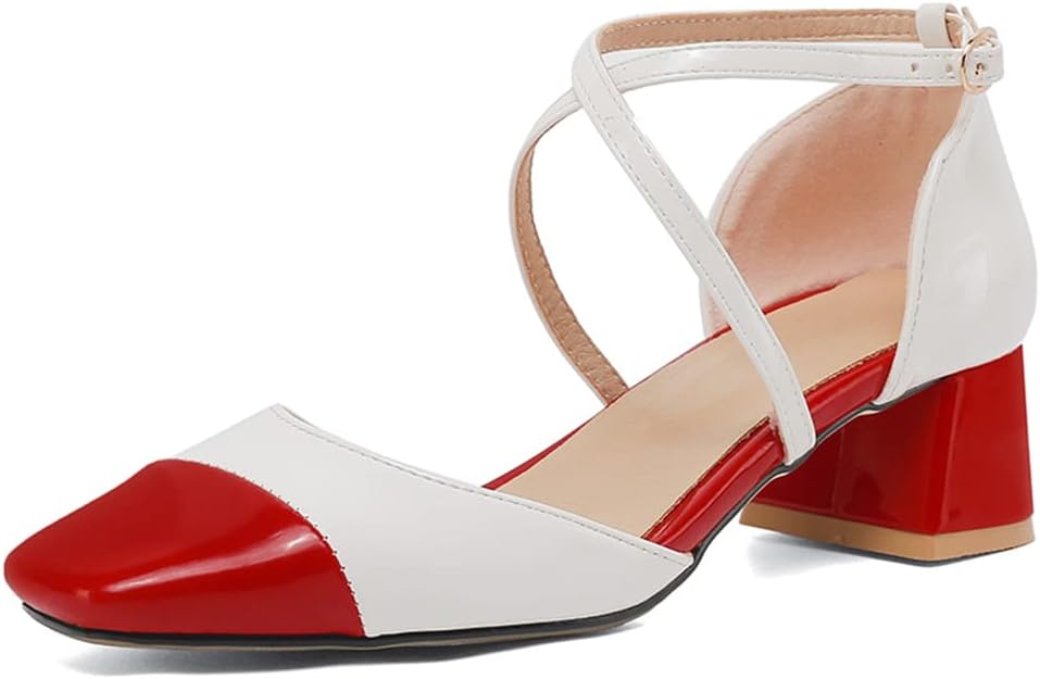 MRKEWUNEY Womens Chunky Heel Pumps