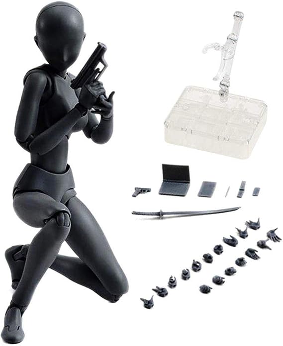 Drawing Model Mannequin - Jointed PVC Action Figure for Artists (Black Female)