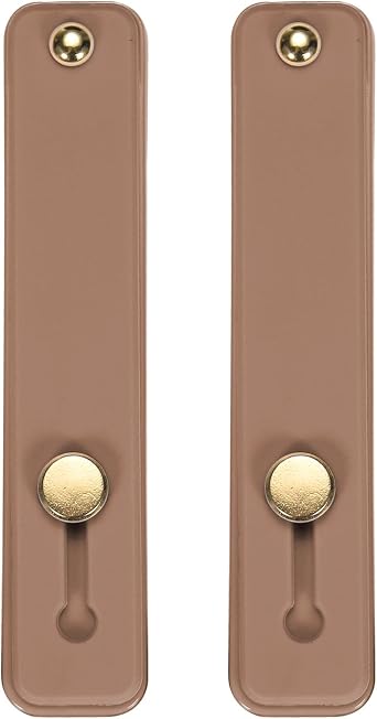 MECCANIXITY 2Pcs Phone Loop Finger Holder Silicone Phone Strap Grip Holder Cell Phone Grip Stand for Most Smartphones Brown