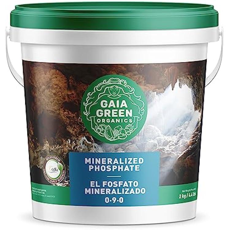 GAIA GREEN Organics Mineralized Phosphate Natural Mineral Trace Elements Soil Plant Food Amendment Supplement for Vegetables & Flowering Plants, 2 kg