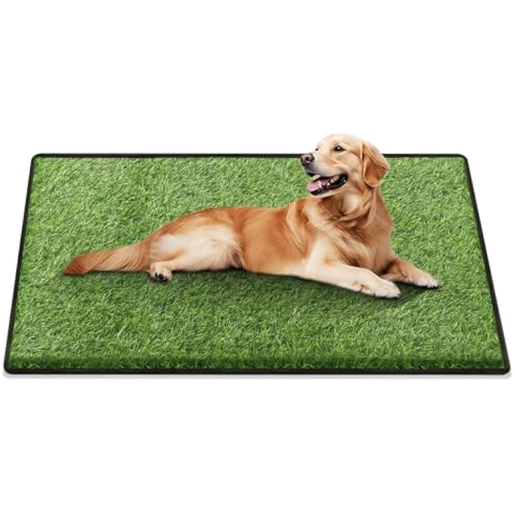 Artificial Grass for Dogs Potty, Reusable Pet Training Mat for Home and Travel, Washable Hemmed Edge Grass Pee Pad with Drainage Holes, Easy to Clean 31x51