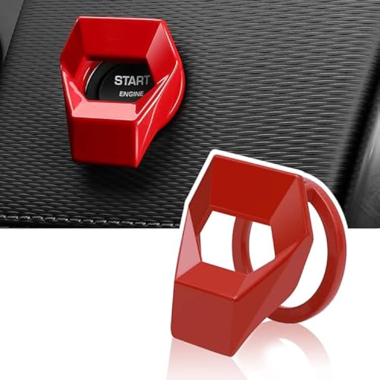 Car Start Button Ring Cover for Opel Astra Astra G Astra H Astra T Mokka Insigr, Push to Start Button Cover, Engine Start Stop Button Cover, Car Power Control, red