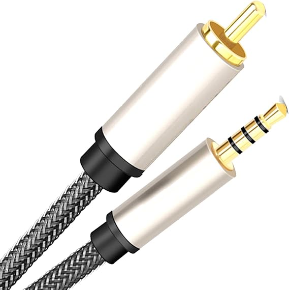 Audio Video Cable RCA to 3.5 mm Adapter Digital Coaxial Cable for Speakers, 100cm*1cm*1cm