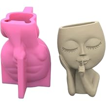 Silicone Planter Mold Big for Head for Doll Flower Vase Mold for Concrete Cement Resin Casting Mold for Craft to