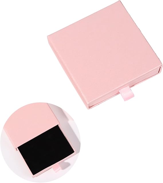 One Piece Elegant Small Gift Boxes Fine Workmanship Empty Ring Boxes Lightweight Empty Jewellery Box with Soft Lining for Presents (Pink)