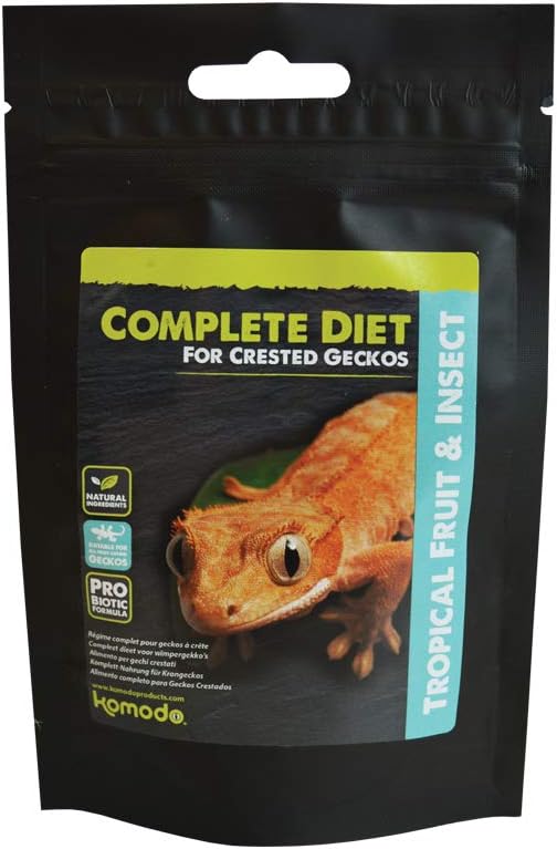 Komodo Crested Gecko Complete Diet Tropical Fruit & Insect High Quality Balanced Highly Nutritious Safe Natural Healthy Non Toxic Lizard Food - 60g