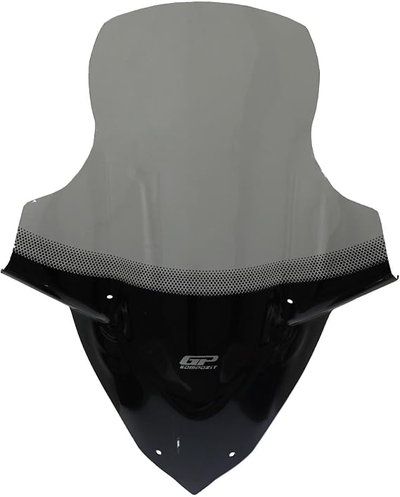 GP Kompozit Silkscreened Windshield Windscreen with Handguard Smoked Compatible for Sym Jet 14 2017-2023 79 cm