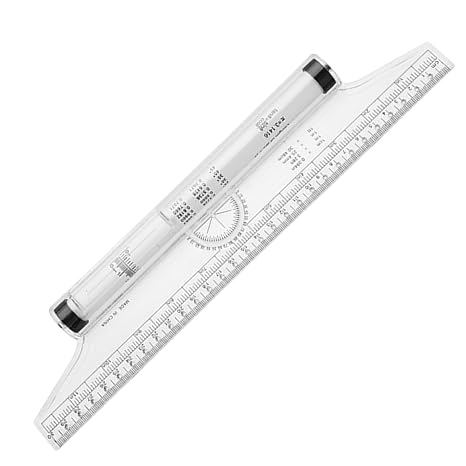 30cm Rolling Parallel Ruler, Metric & Imperial Scale for Drafting