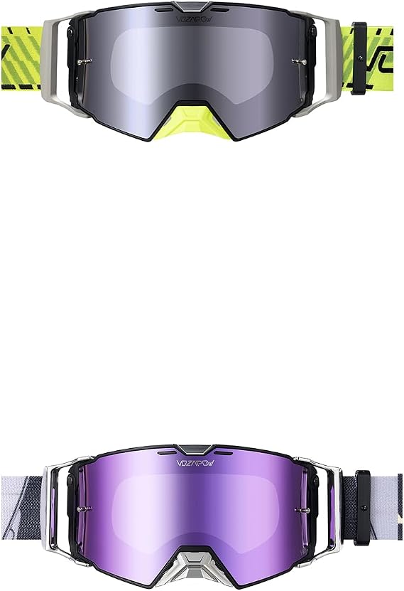 Dirt Bike Goggles Over Glasses Anti-Fog, Motorcycle Protective Eyewear Motocross Goggles for Men Women