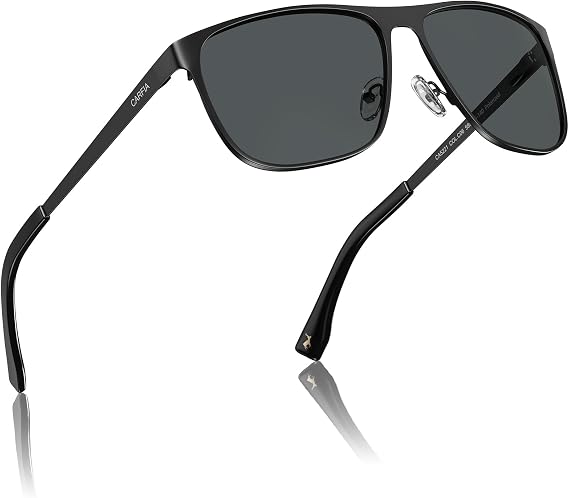 CARFIA Metal Square Polarized Sunglasses for Men UV400 Protection CA5221