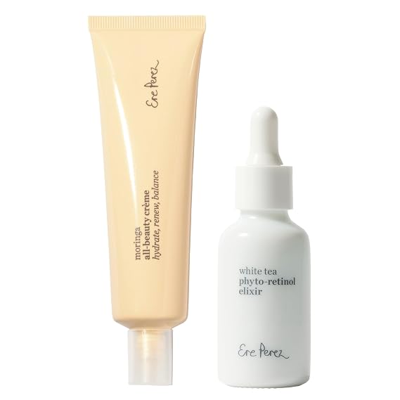 Ere Perez - Moringa All-Beauty Creme + White Tea Phyto Retinol Elixir BUNDLE | Vegan, Cruelty-Free Clean Beauty