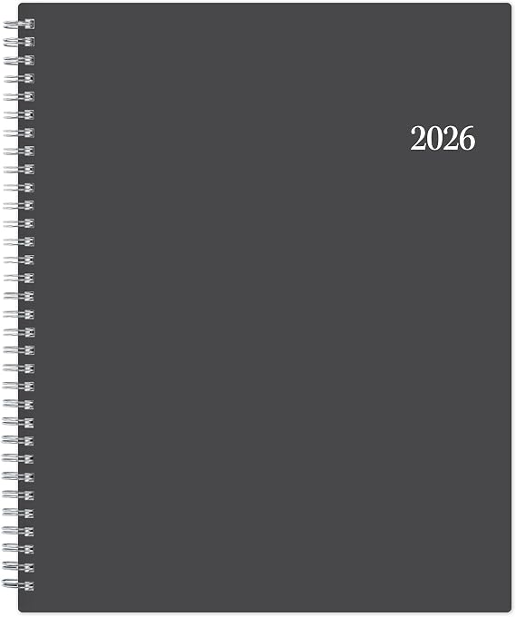 Blue Sky 2026 Blue Sky Weekly/Monthly Planner, 8-1/2" x 11", Passages/Charcoal Metallic, January To December, 100008
