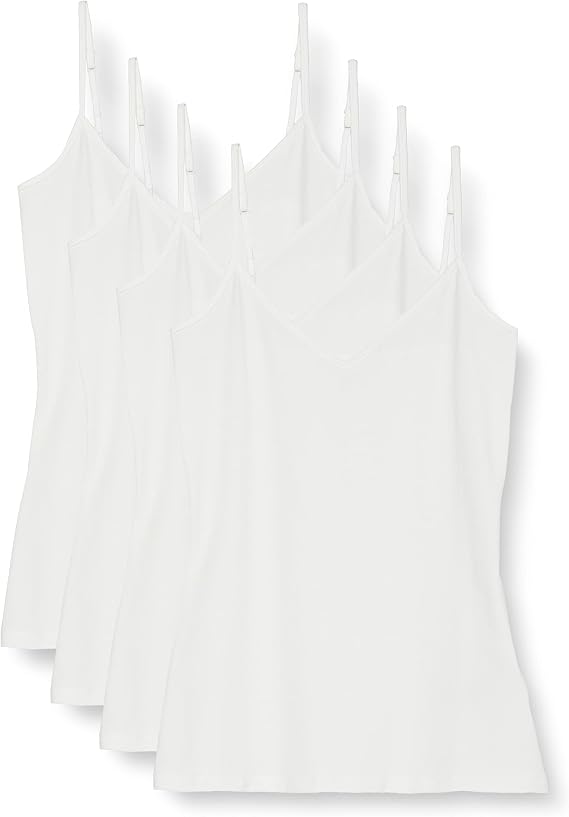 Amazon Essentials Women's Knitted V-Neck Layering Cami (Available in Plus Size), Pack of 4