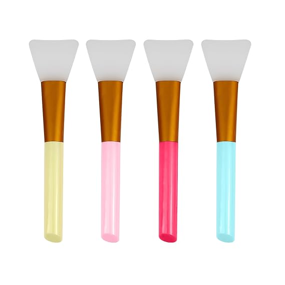 4 Pack Facial Brush, Makeup Spatula, Silicone Face Mask Applicator, Face Mask Brush for Skincare, Makeup Tools
