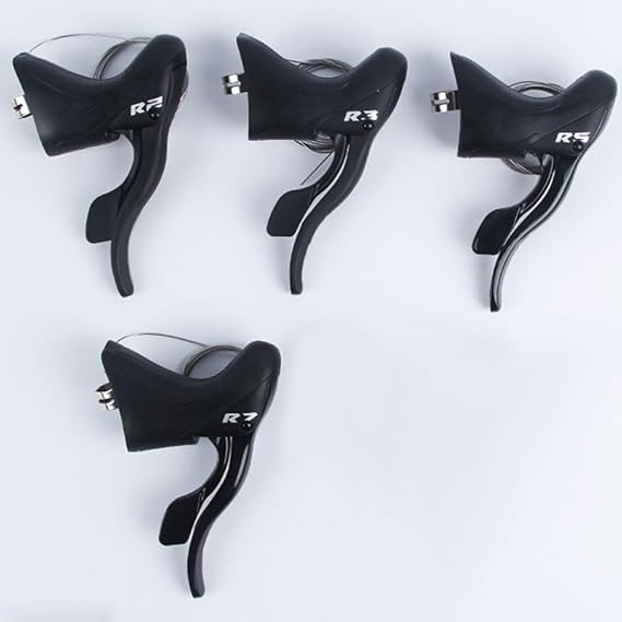 for Bicycle Shift Lever Kit for LTWOO R2 R3 R5 R7, Aluminum Alloy Road for Bike Gear Shifter Set with Cables, 7-9 Speed Left Right Hand Groupset Black