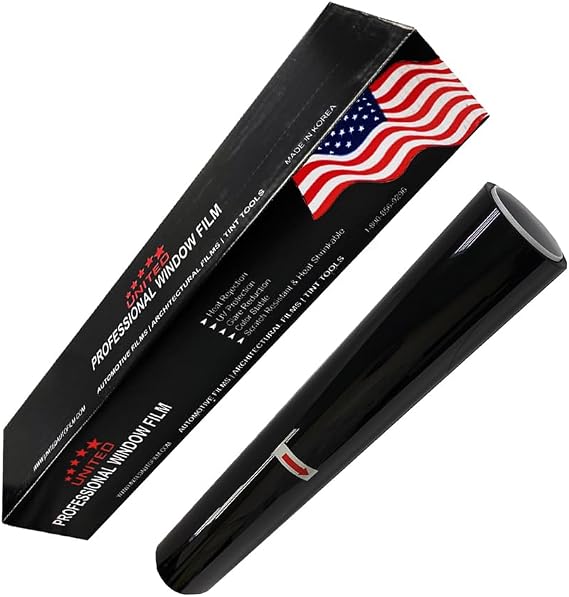 United Professional Window Film – Universal Black 1Ply Hybrid Dyed Film (5%, 36" (36inch x 100ft))
