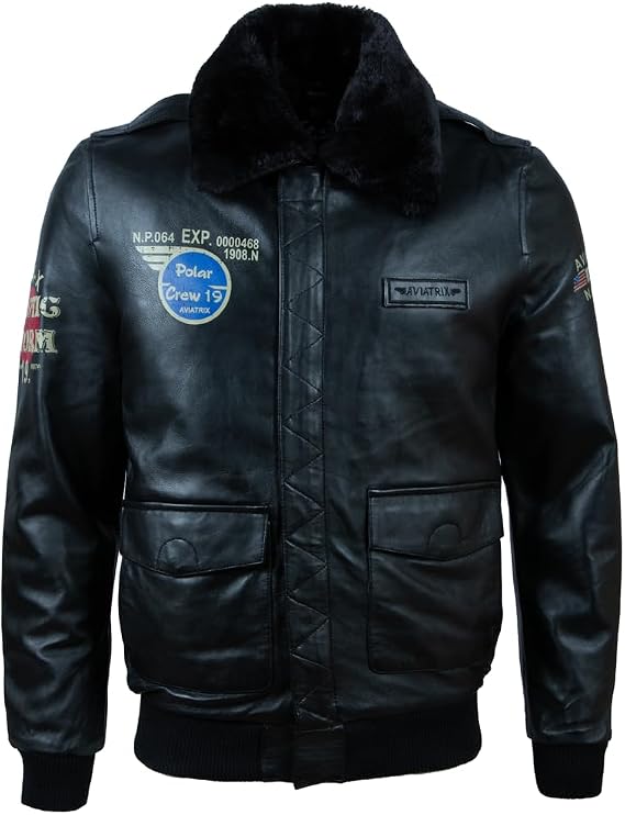 Aviatrix Men's Super-Soft Real Leather Aviator Pilot Bomber Airforce Jacket (G5SQ)